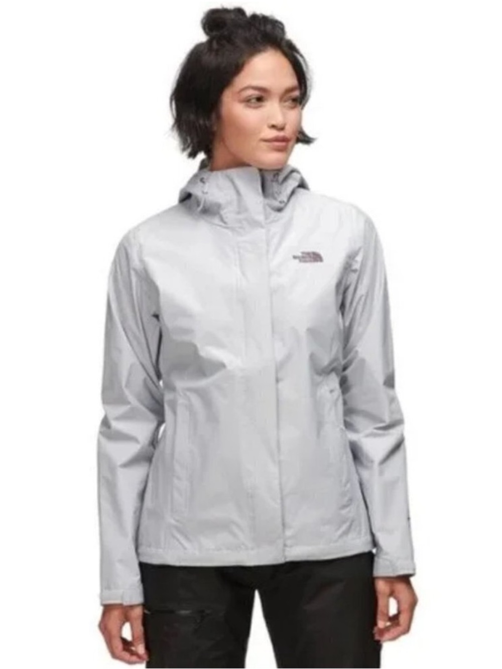 The North Face Women Venture 2 Jacket TNF Light Gray DryVent Hooded Rain Jacket